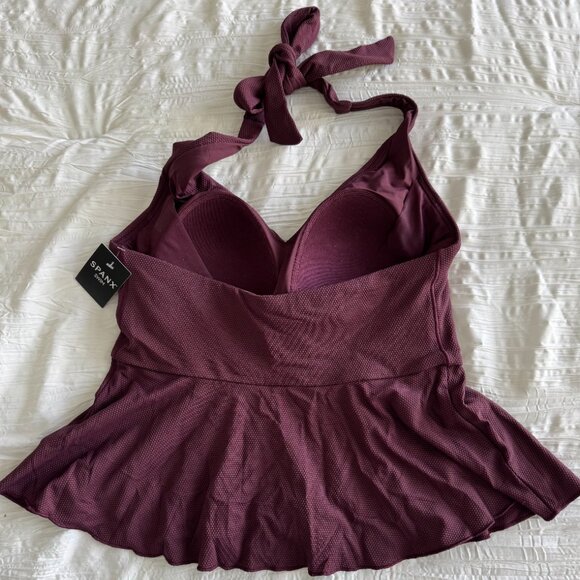 SPANXshape™ Swim Pique Halter Tankini - Picture 3 of 4